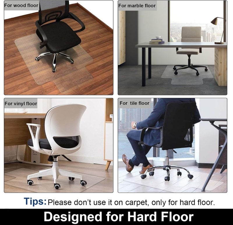 AiBOB Office Chair Mat for Hardwood Floor, 45 X 53 inches, Hard Floor Chair Mats Under Computer Desk, Easy Glide for Rolling Chairs, No Curling - Image 2